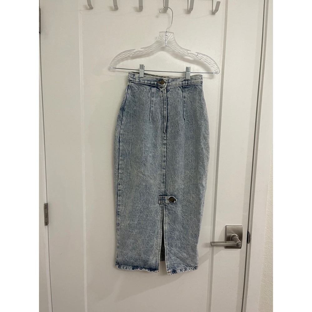 Vintage 90s Grunge Denim Midi Skirt Punk Streetwear Summer‎